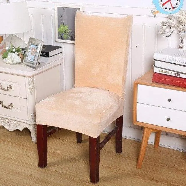 Housse de Chaise Velours Rose Saumon