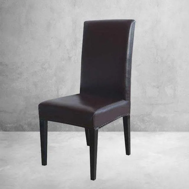 Housse de Chaise Simili Cuir Marron
