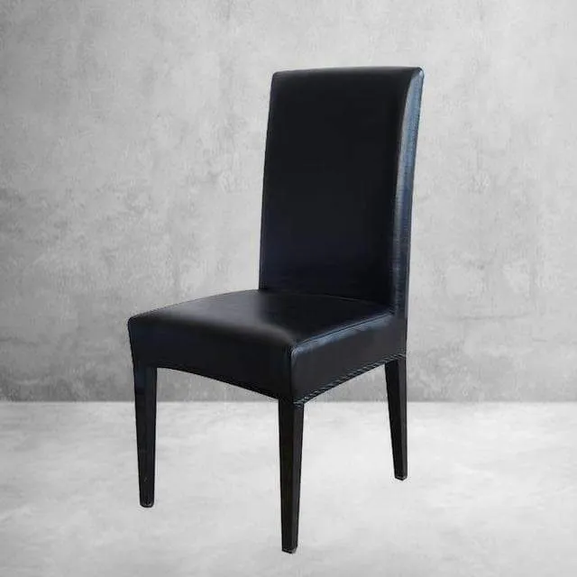 Housse de Chaise Simili Cuir Noir