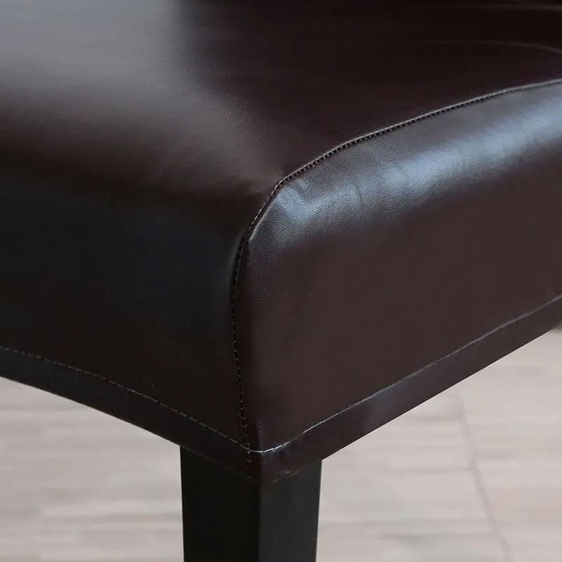 Housse de Chaise Simili Cuir Noir