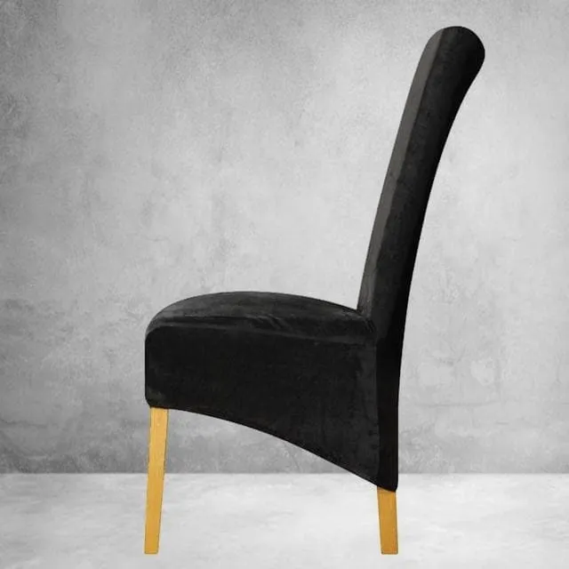Housse de Chaise XL Velours Noir
