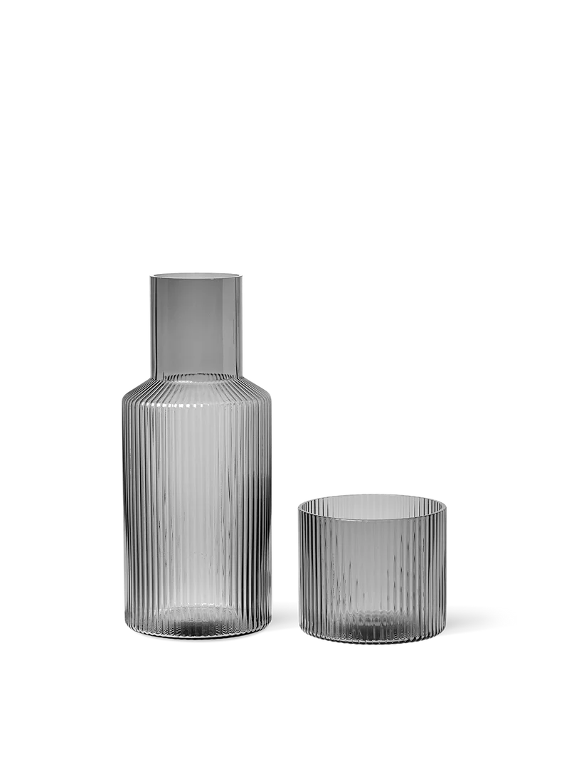 Ripple Carafe Set - Small - Smoked Grey