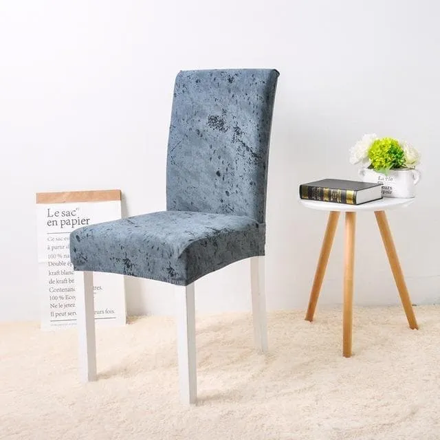 Housse de Chaise Marbre Bleu