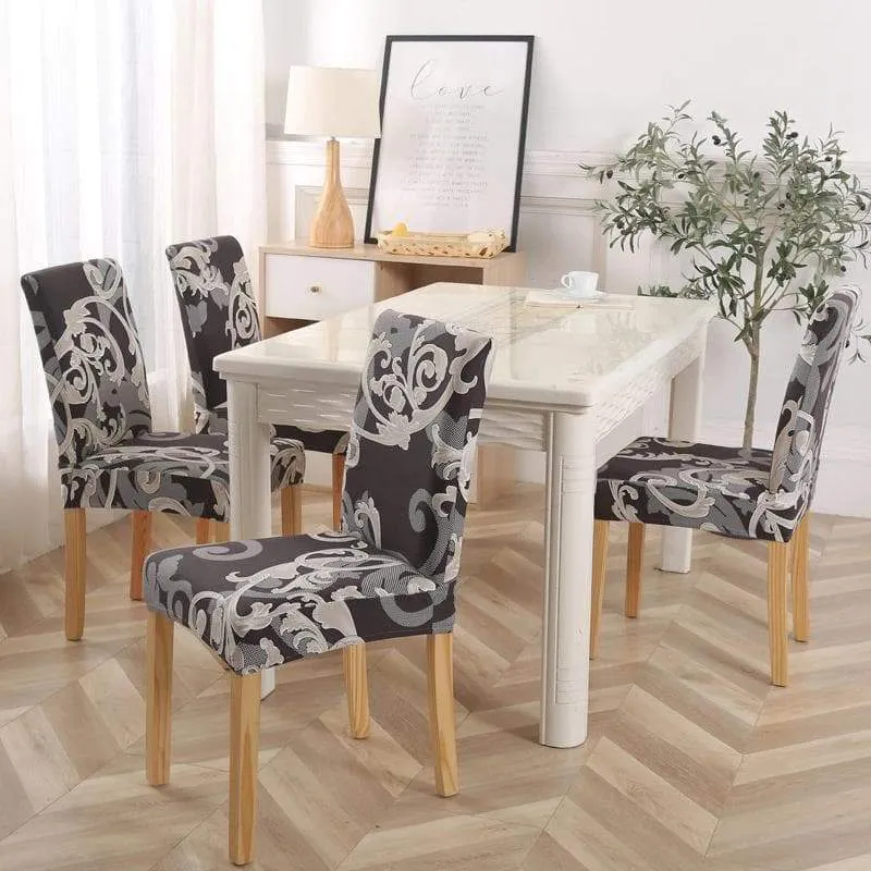 Housse de Chaise Baroque Marron et Beige