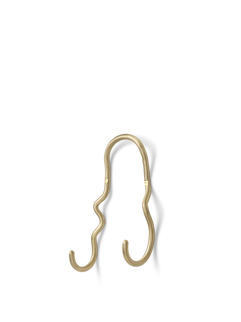 Curvature Double Hook - Brass
