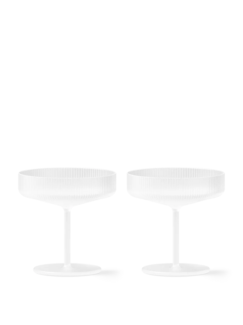 Ripple Champagne Saucers - Set of 2 - Frosted