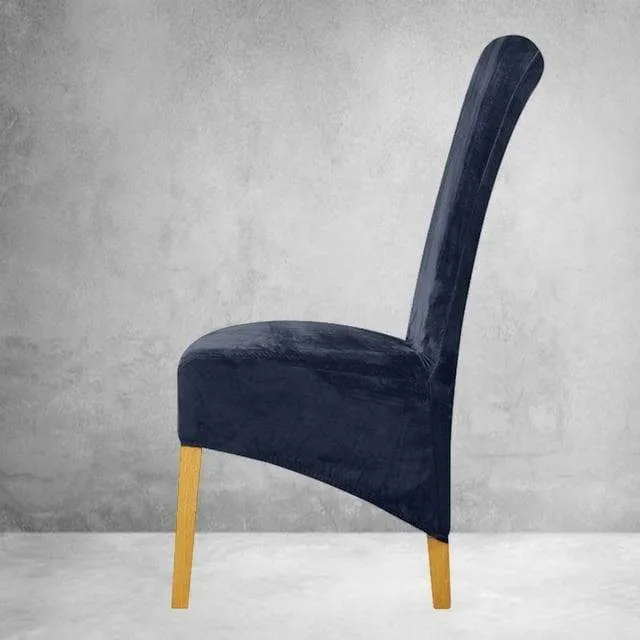 Housse de Chaise XL Velours Bleu Marine