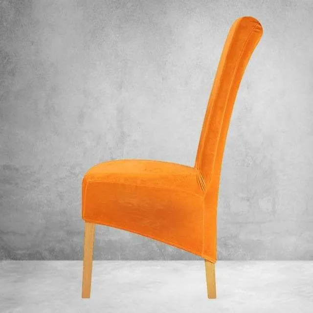 Housse de Chaise XL Velours Orange