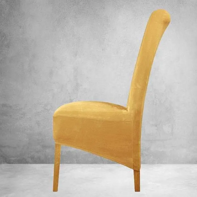Housse de Chaise XL Velours Moutarde
