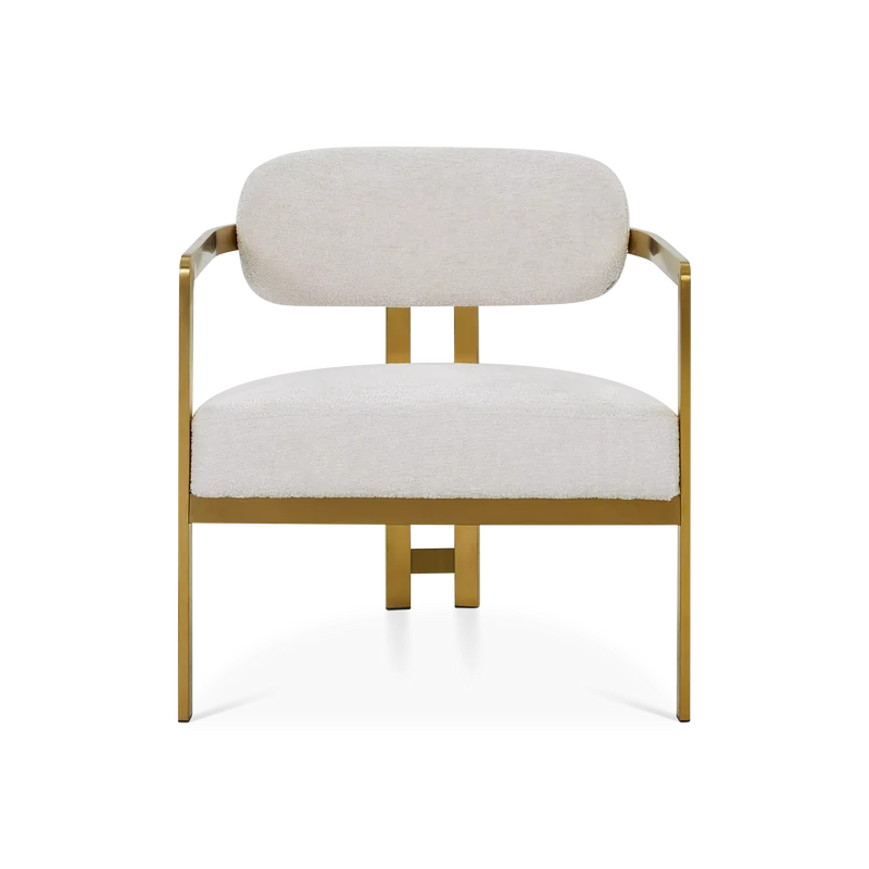 Lipa - Fabric-Upholstered and Brushed Brass Armchair