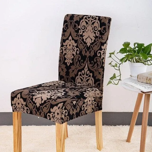 Housse de Chaise Baroque Noir et Brun