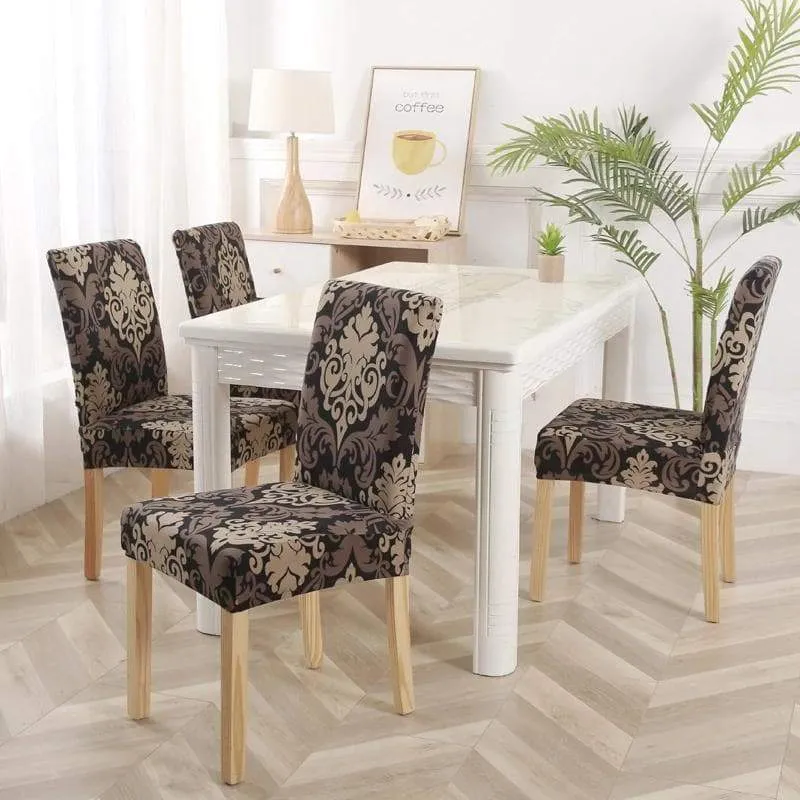 Housse de Chaise Baroque Noir et Brun