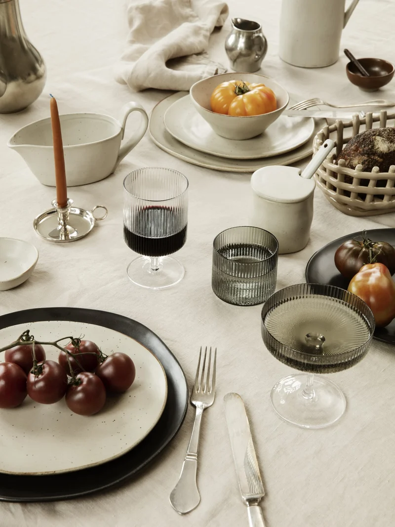 Ripple Champagne Saucers - Set of 2 - Smoked Grey