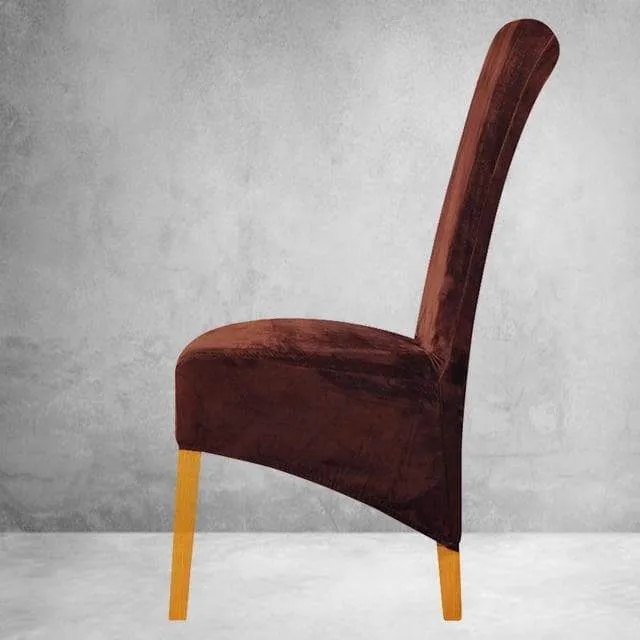 Housse de Chaise XL Velours Marron