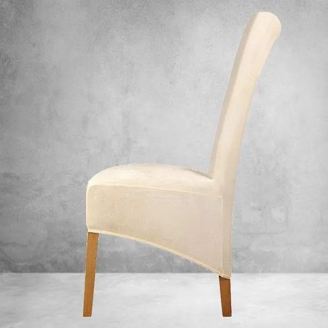 Housse de Chaise XL Velours Écru
