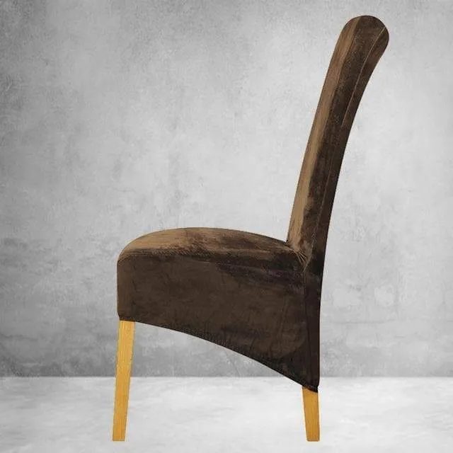 Housse de Chaise XL Velours Café
