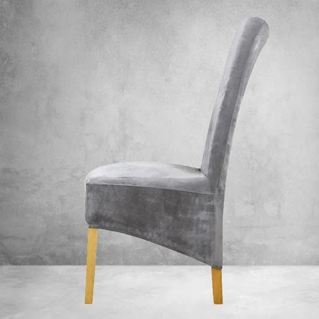 Housse de Chaise XL Velours Gris