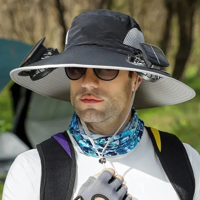 Chapeau à large bord ventilé solaire anti UV SUNCAP