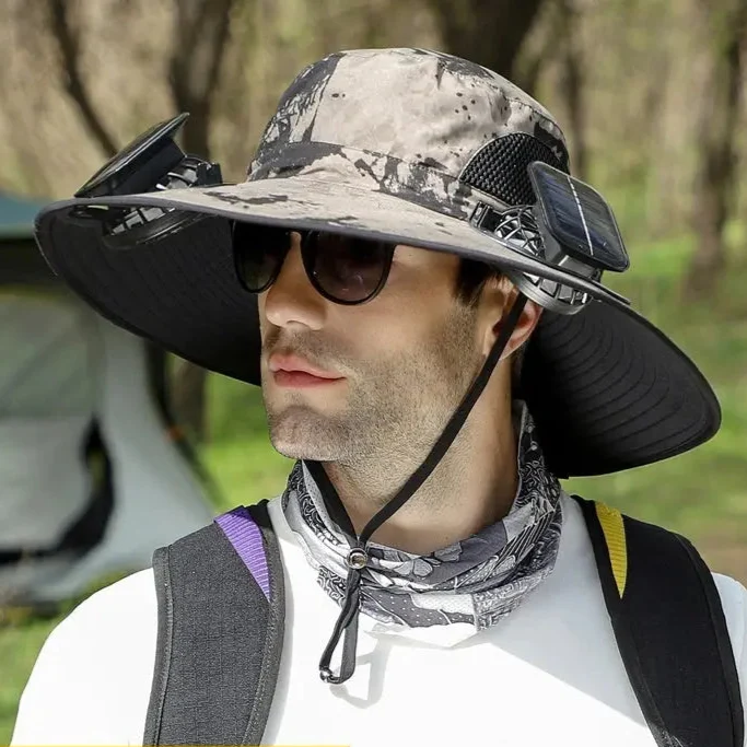 Chapeau à large bord ventilé solaire anti UV SUNCAP