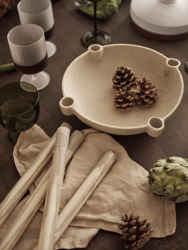 Bowl Candle Holder - Large - Ceramic - Sand