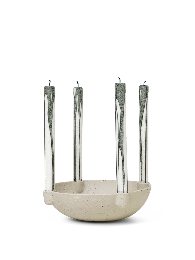 Bowl Candle Holder - Large - Ceramic - Sand