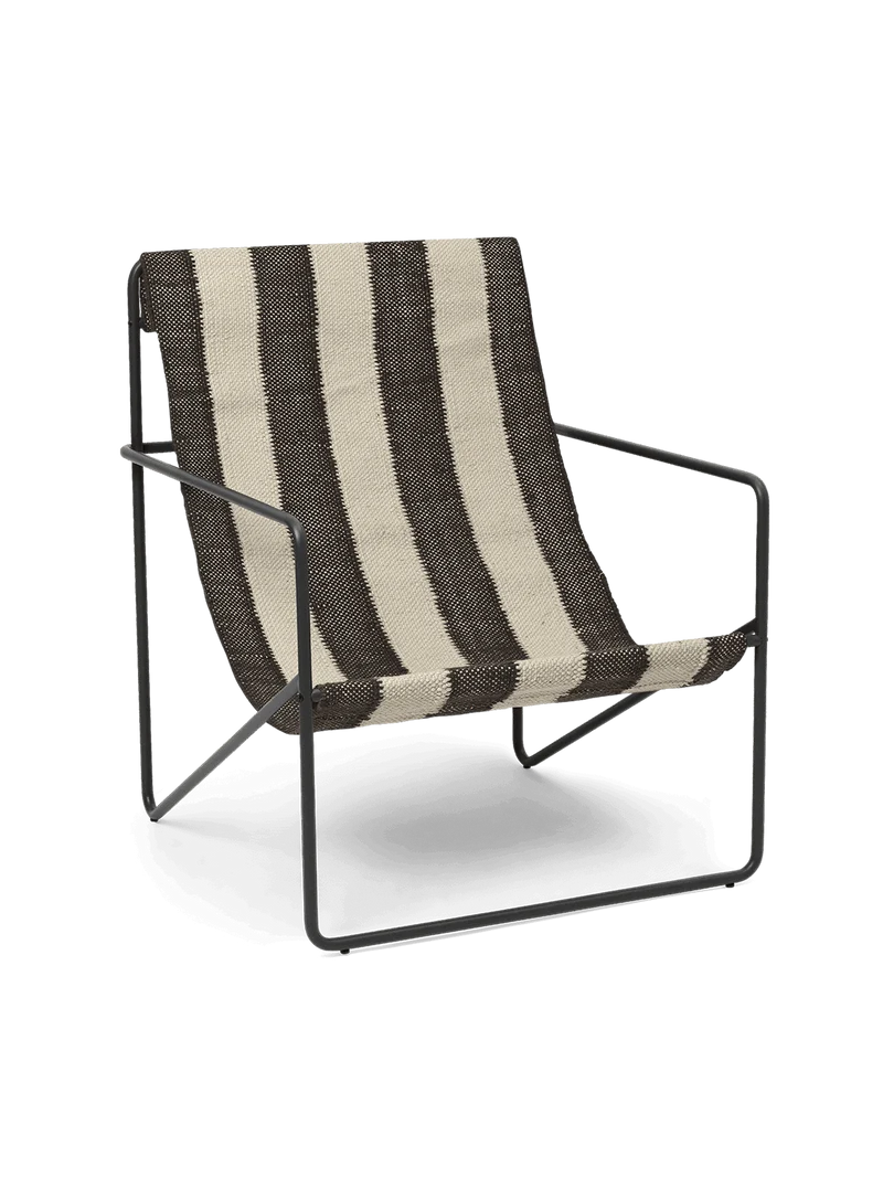 Desert Lounge Chair - Black - Off-White/Chocolate