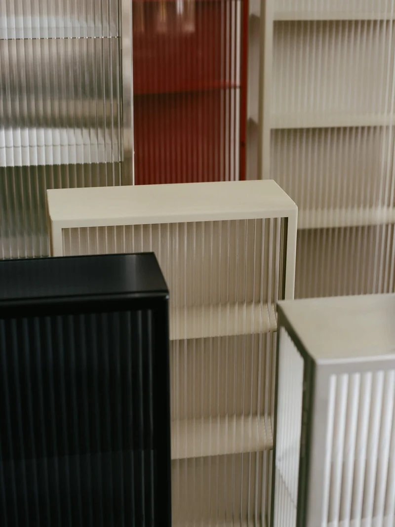 Haze Wall Cabinet - Reeded Glass - Cashmere
