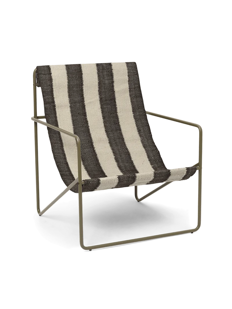 Desert Lounge Chair - Olive - Off-White/Chocolate