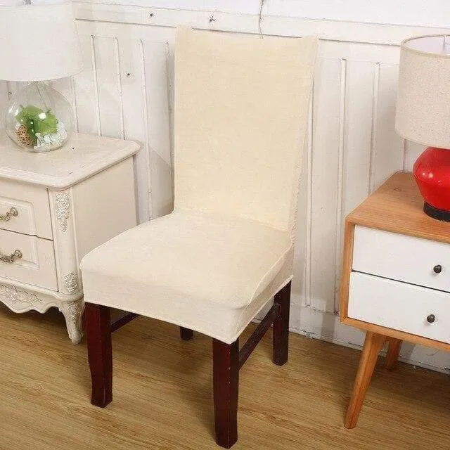 Housse de Chaise Velours Blanc