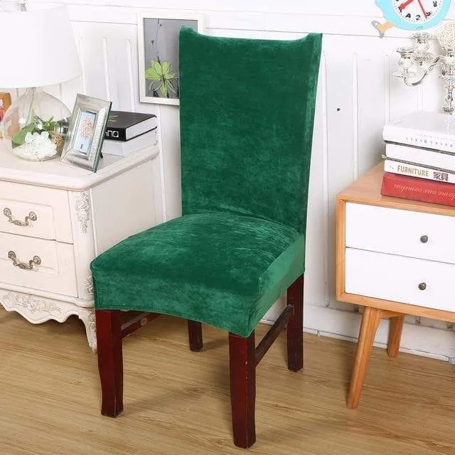 Housse de Chaise Velours Vert Émeraude