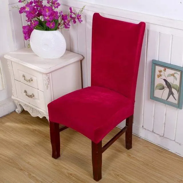 Housse de Chaise Velours Carmin