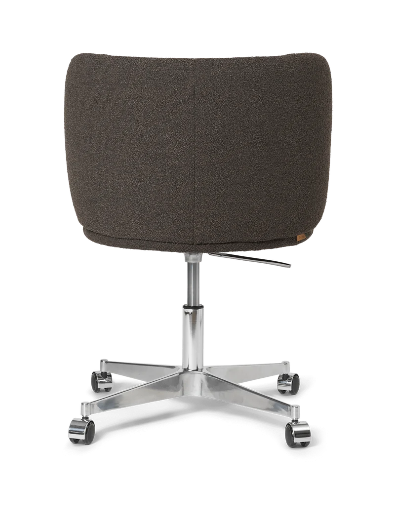 Rico Dining Chair - Castors - Soft Bouclé - Dark Brown