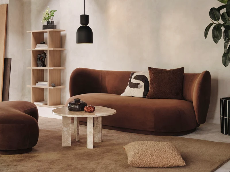 Rico Lounger Ottoman - Rich Velvet - Soft Brown