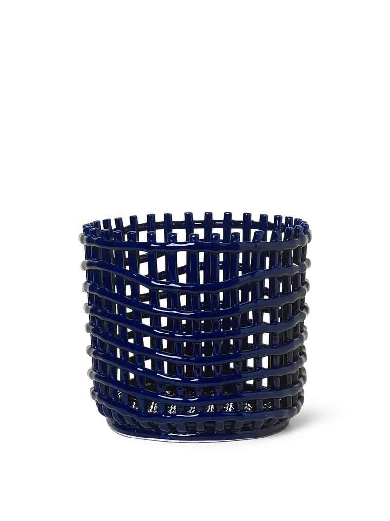 Ceramic Basket - Large - Blue