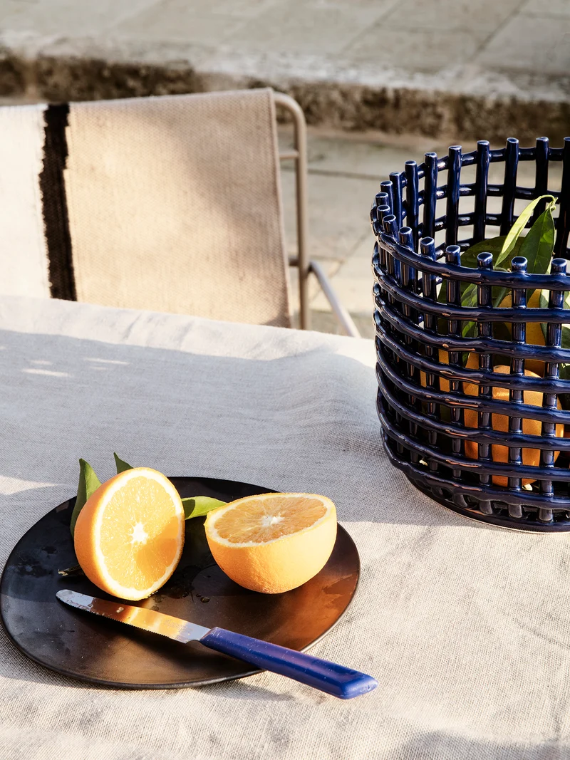 Ceramic Basket - Large - Blue