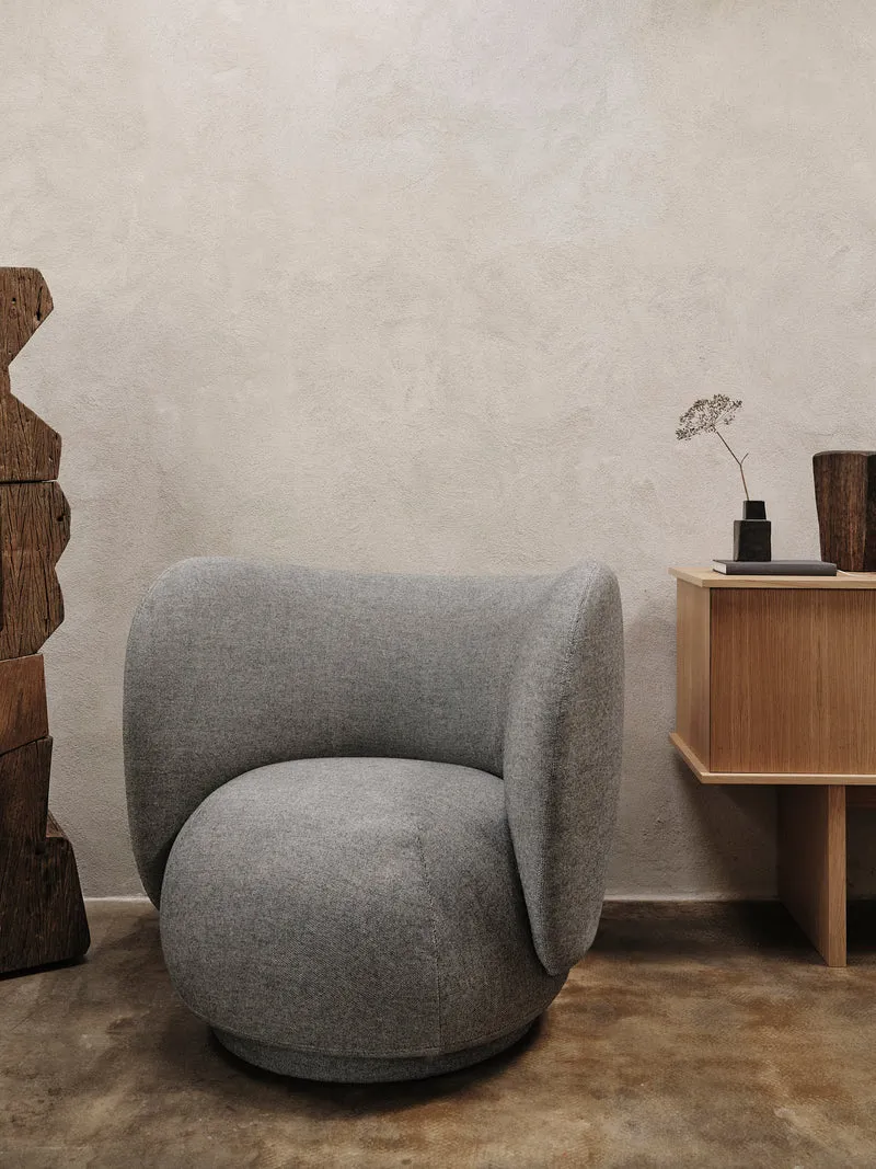 Rico Lounge Chair - Swivel - Main Line Flax - Navy Melange