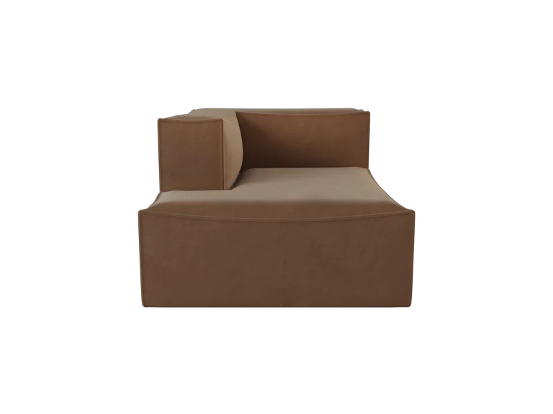 Catena Sofa Chaise Longue Left L600 - Rich Velvet - Soft Brown