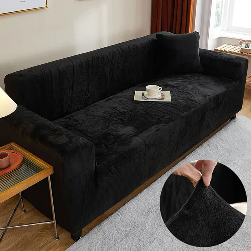 Housse de Canapé Noir Velours