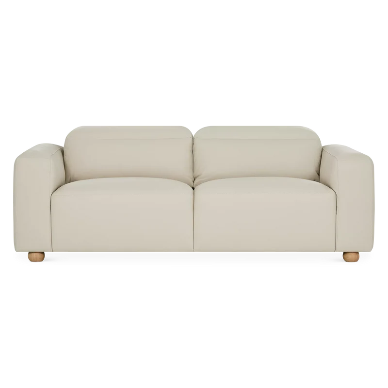 Francine - 2-Seater Leather Sofa with Adjustable Headrests