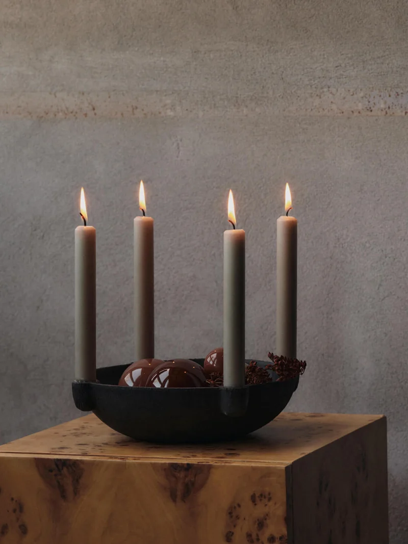 Bowl Candle Holder - Large - Ceramic - Dark Grey