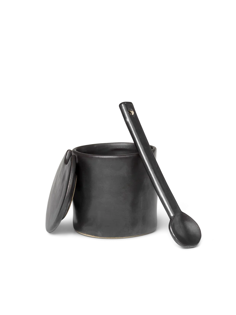 Flow Jar with Spoon - Black