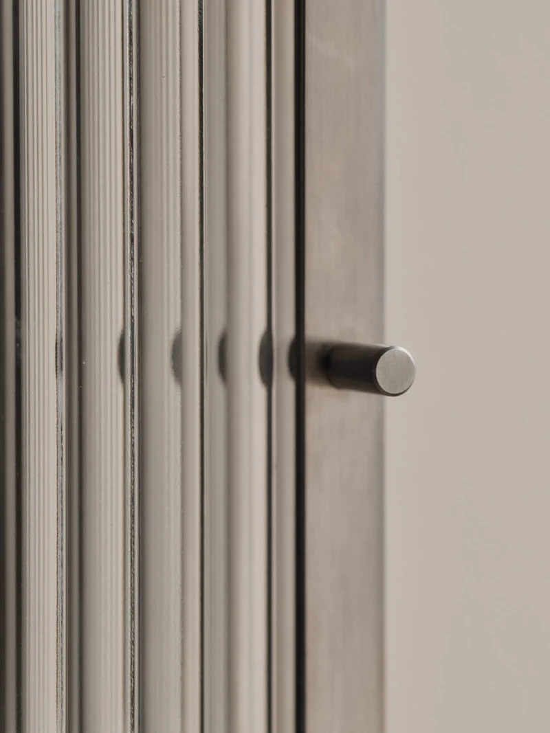 Haze Wall Cabinet - Reeded Glass - Brushed Stainless Steel