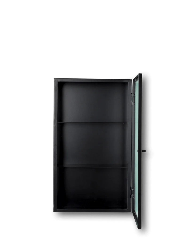 Haze Wall Cabinet - Reeded Glass - Black