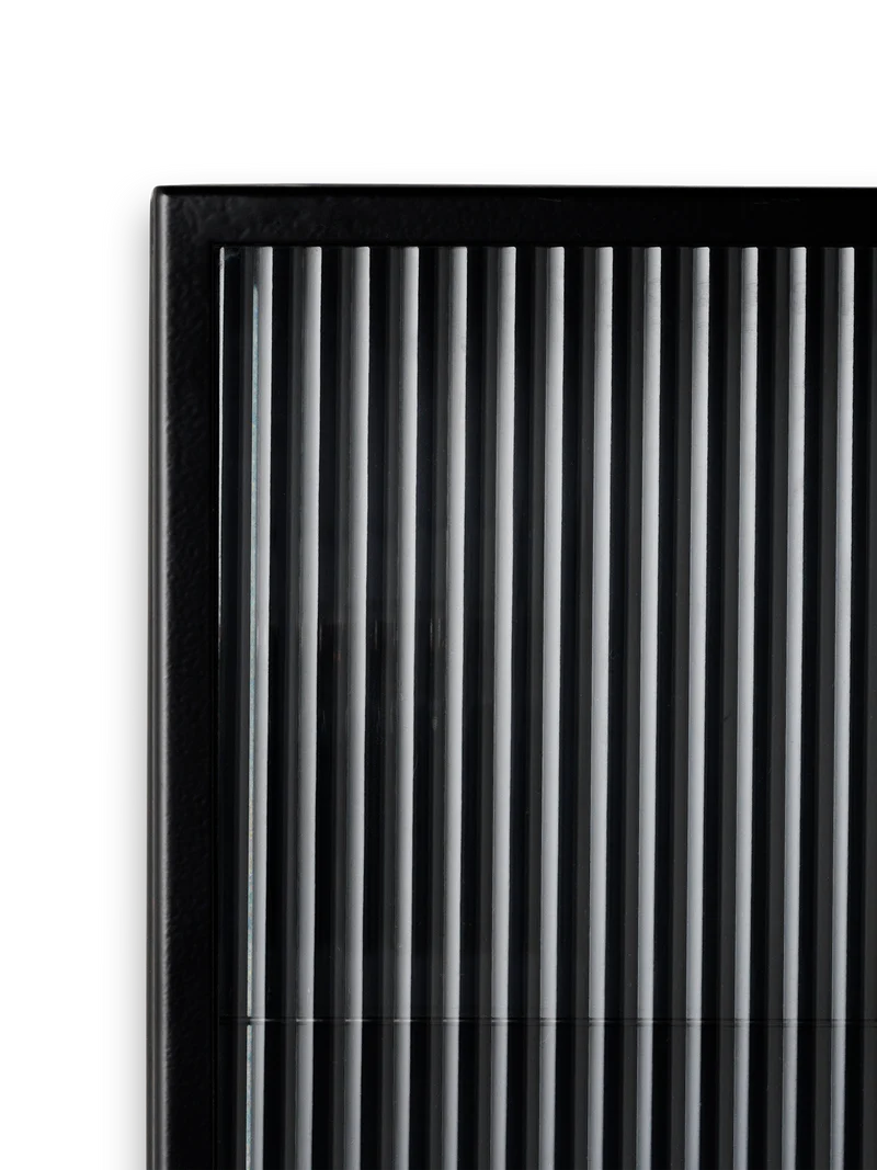 Haze Wall Cabinet - Reeded Glass - Black