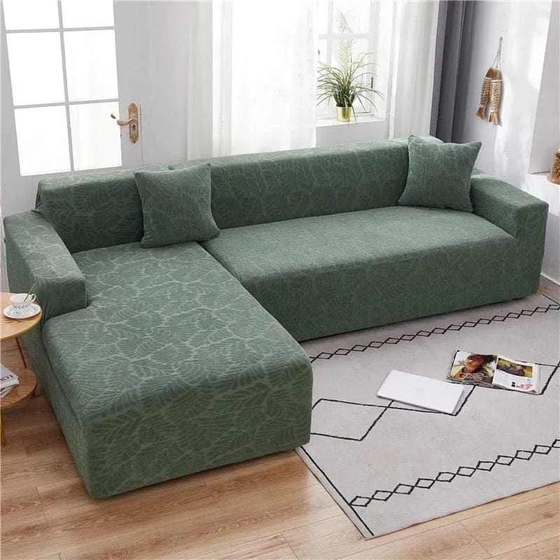 Housse canapé d'angle SISITAR, protection en tissu jaquard