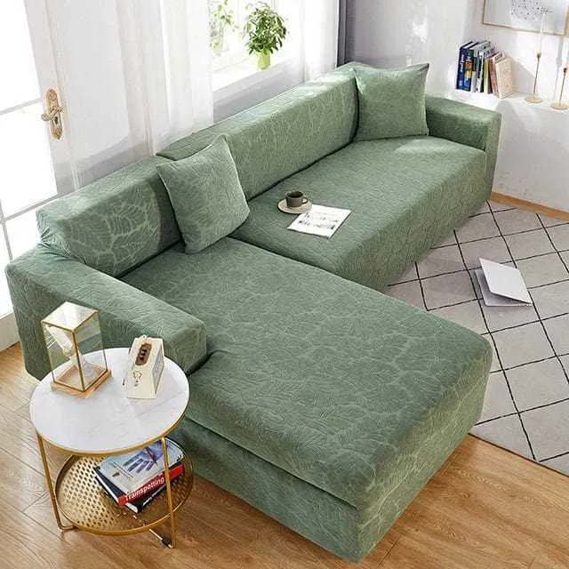 Housse canapé d'angle SISITAR, protection en tissu jaquard