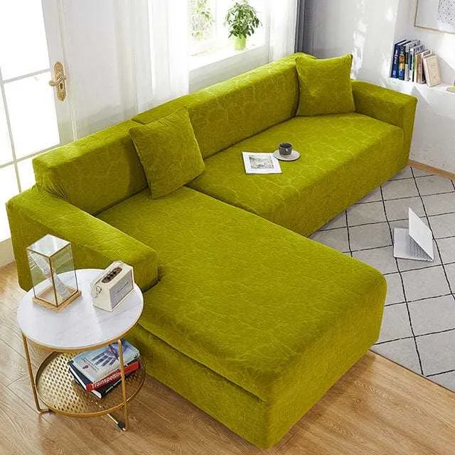 Housse canapé d'angle SISITAR, protection en tissu jaquard