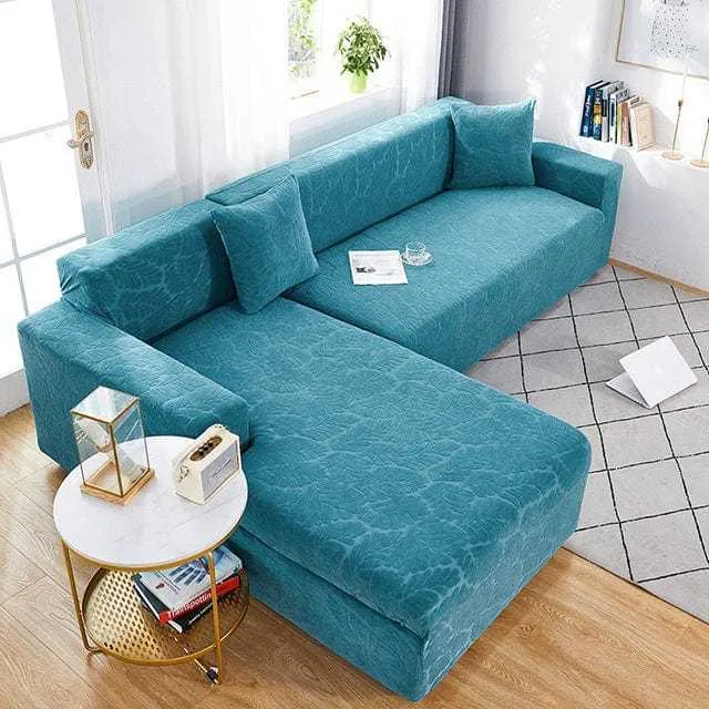 Housse canapé d'angle SISITAR, protection en tissu jaquard