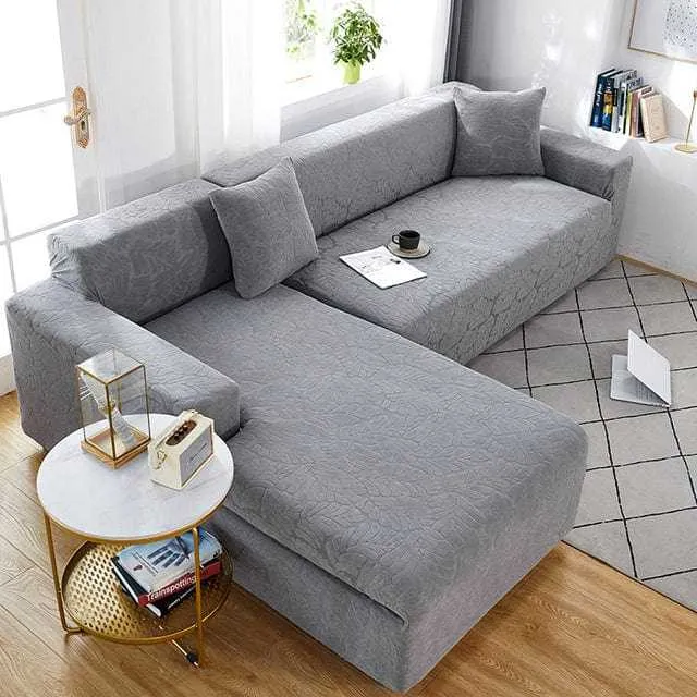 Housse canapé d'angle SISITAR, protection en tissu jaquard