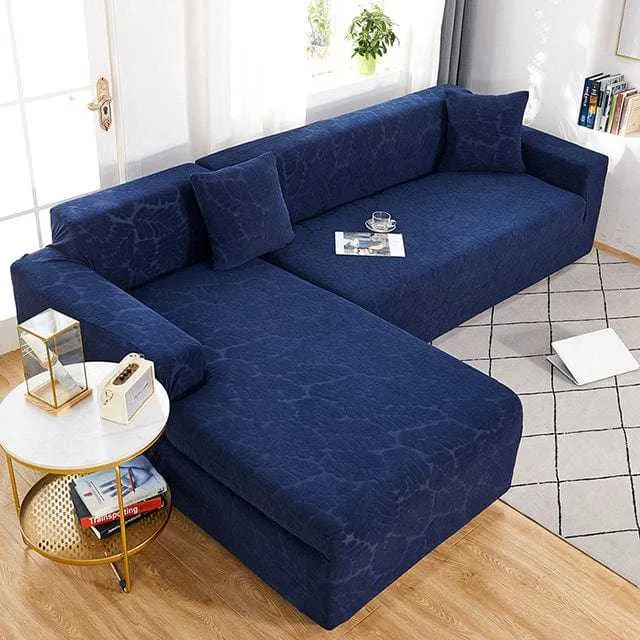 Housse canapé d'angle SISITAR, protection en tissu jaquard